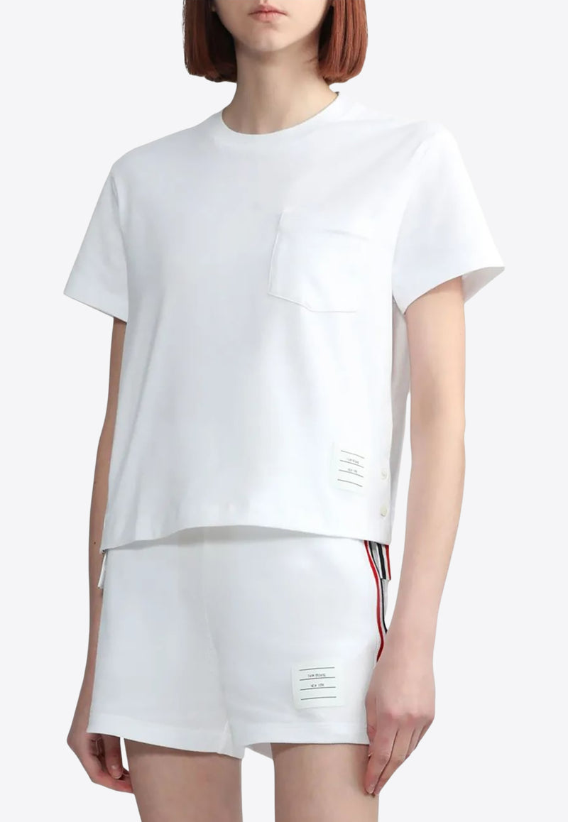 Thom Browne Name Tag Patch T-shirt White FJS123A00042_100