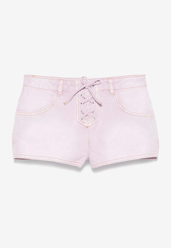 Isabel Marant Delma Mini Denim Shorts Pink SH0219FDC2H01I_40LK