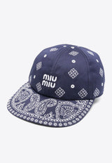 Miu Miu Bandana Print Baseball Cap Blue 5HC3692IC9_F022X