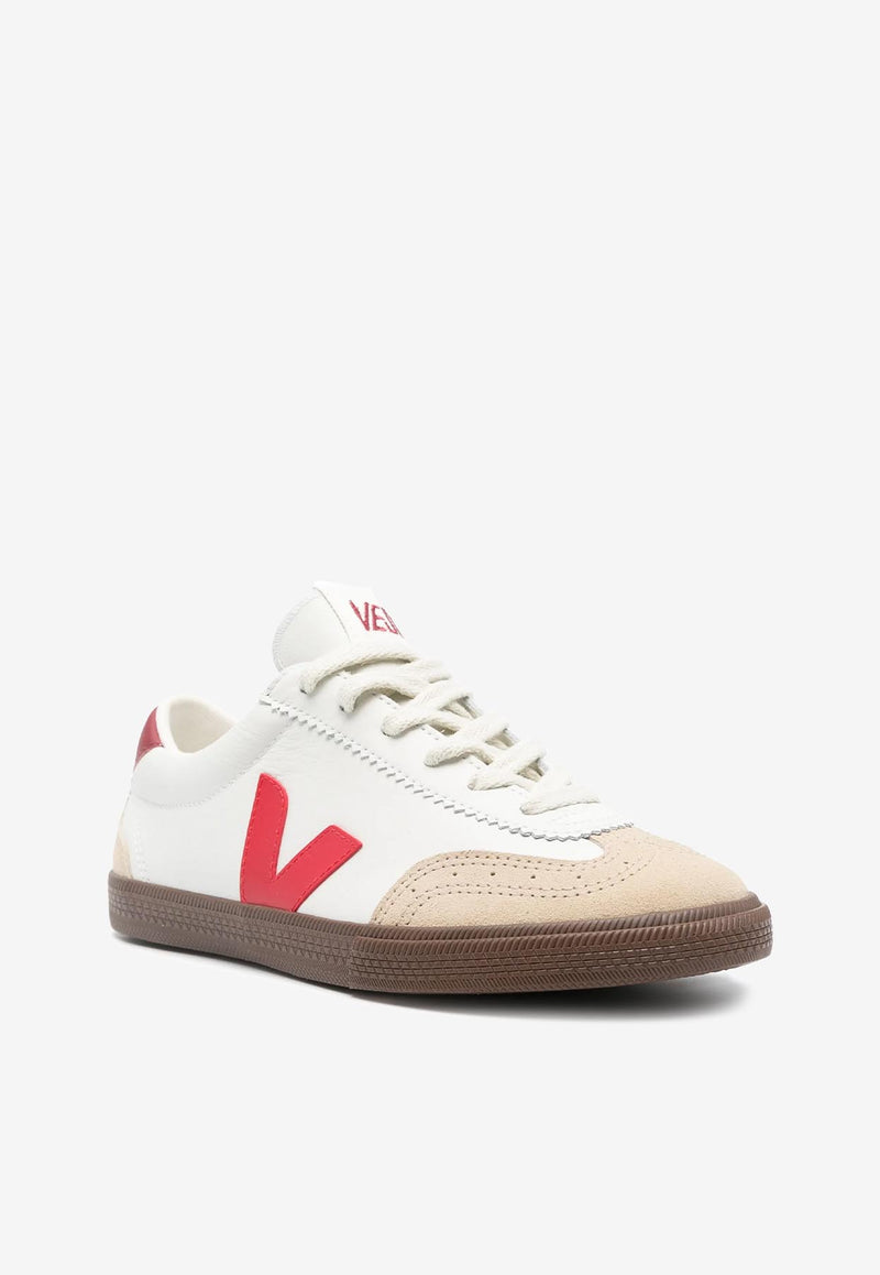 Veja Volley Paneled Leather Sneakers White VO2003533A_WHITE_PEKIN_BARK