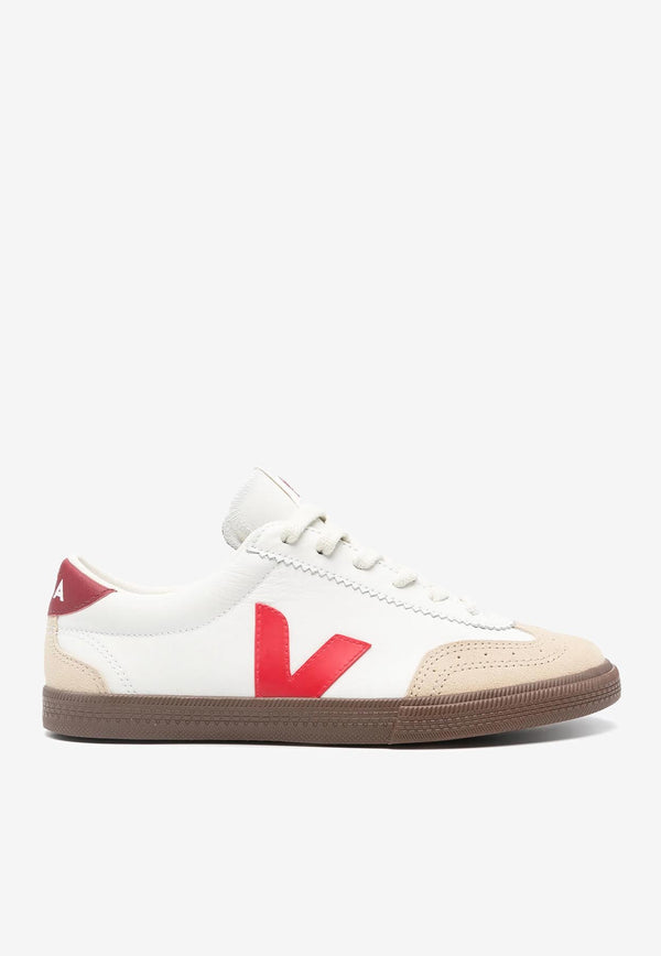 Veja Volley Paneled Leather Sneakers White VO2003533A_WHITE_PEKIN_BARK