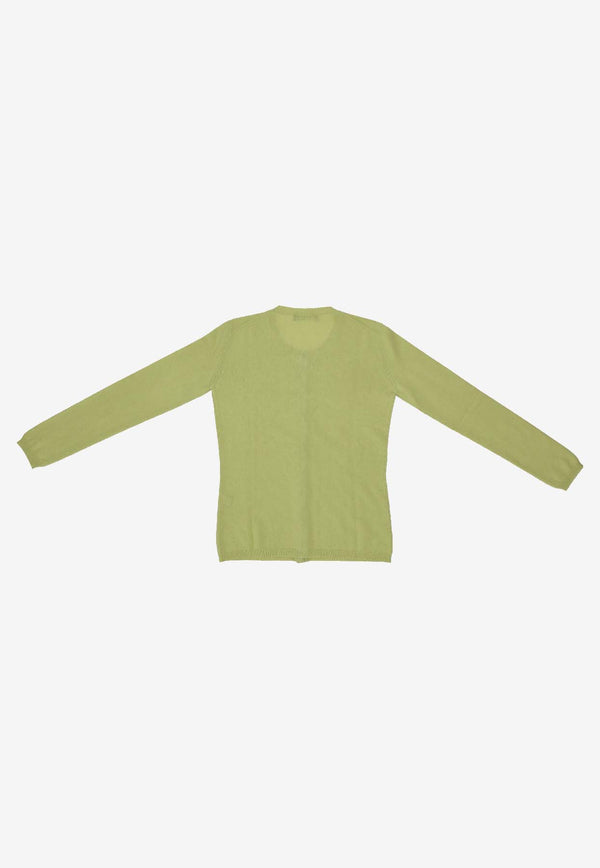 La Rose Essential Cashmere Cardigan Green GDC22801C_21948