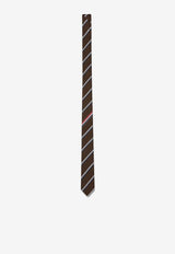 Thom Browne Shadow Stripe Pique Weave Tie Brown MNL001AF0990_210