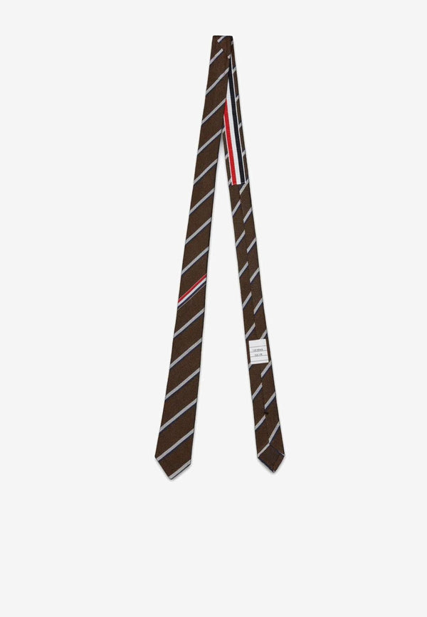 Thom Browne Shadow Stripe Pique Weave Tie Brown MNL001AF0990_210