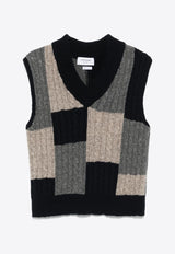 Thom Browne Cable-Knit Patchwork Vest Multicolor MKV092AY1032_978