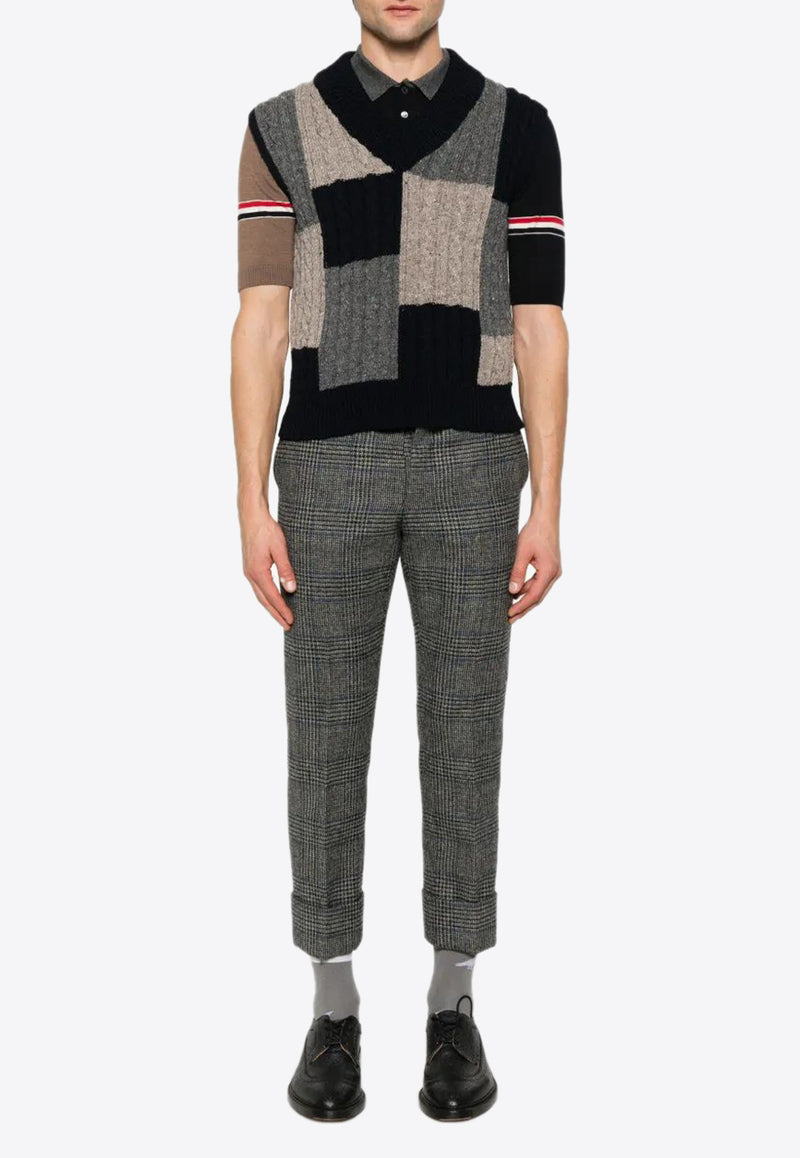 Thom Browne Cable-Knit Patchwork Vest Multicolor MKV092AY1032_978