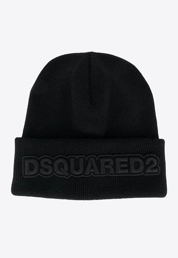 Dsquared2 Logo Knit Beanie Black KNM000115040001_M084