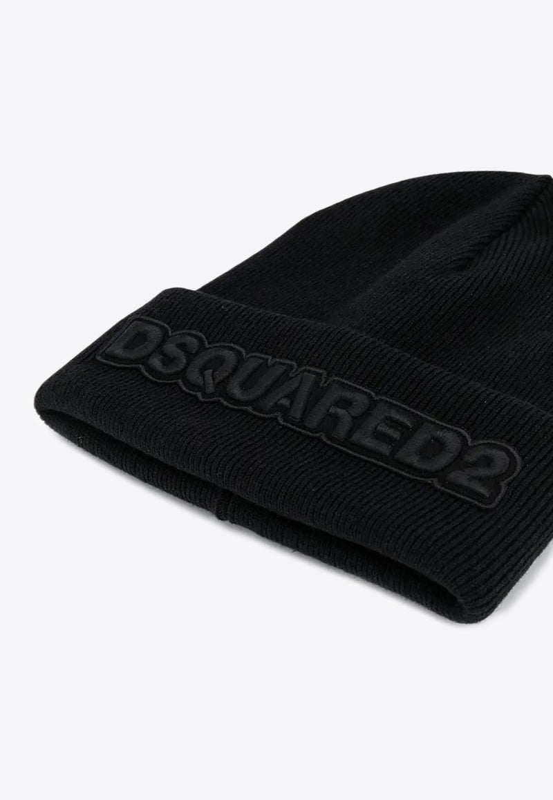Dsquared2 Logo Knit Beanie Black KNM000115040001_M084