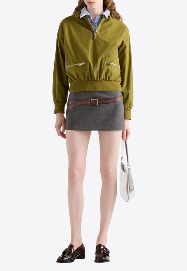 Prada Printed Belt Wool Mini Skirt Gray P151WGSOOO16NO_F0480