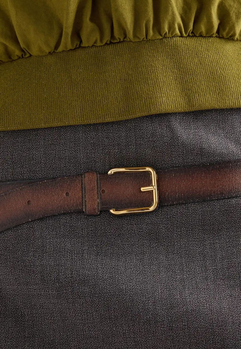 Prada Printed Belt Wool Mini Skirt Gray P151WGSOOO16NO_F0480