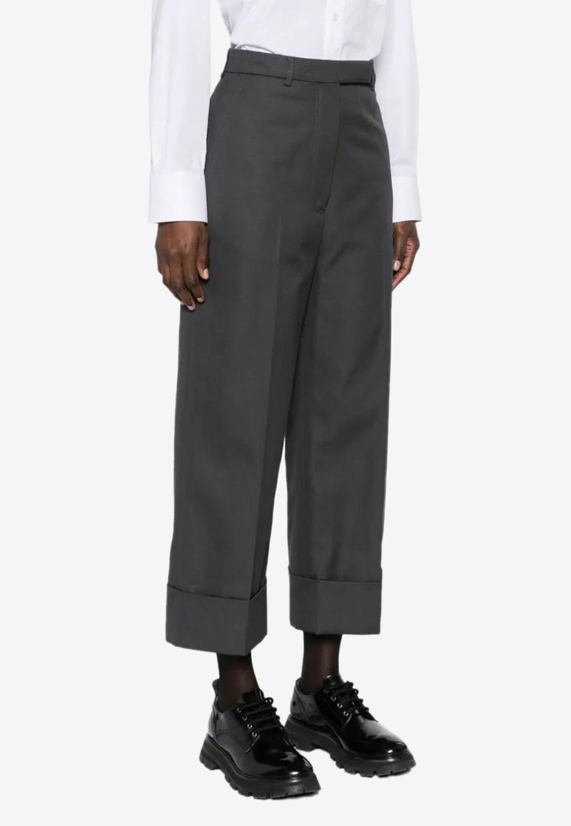 Thom Browne High-Waist Cropped Pants Gray FTC444UF0345_025