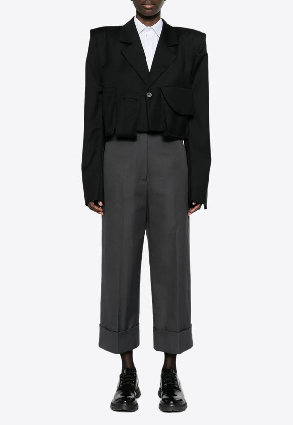 Thom Browne High-Waist Cropped Pants Gray FTC444UF0345_025