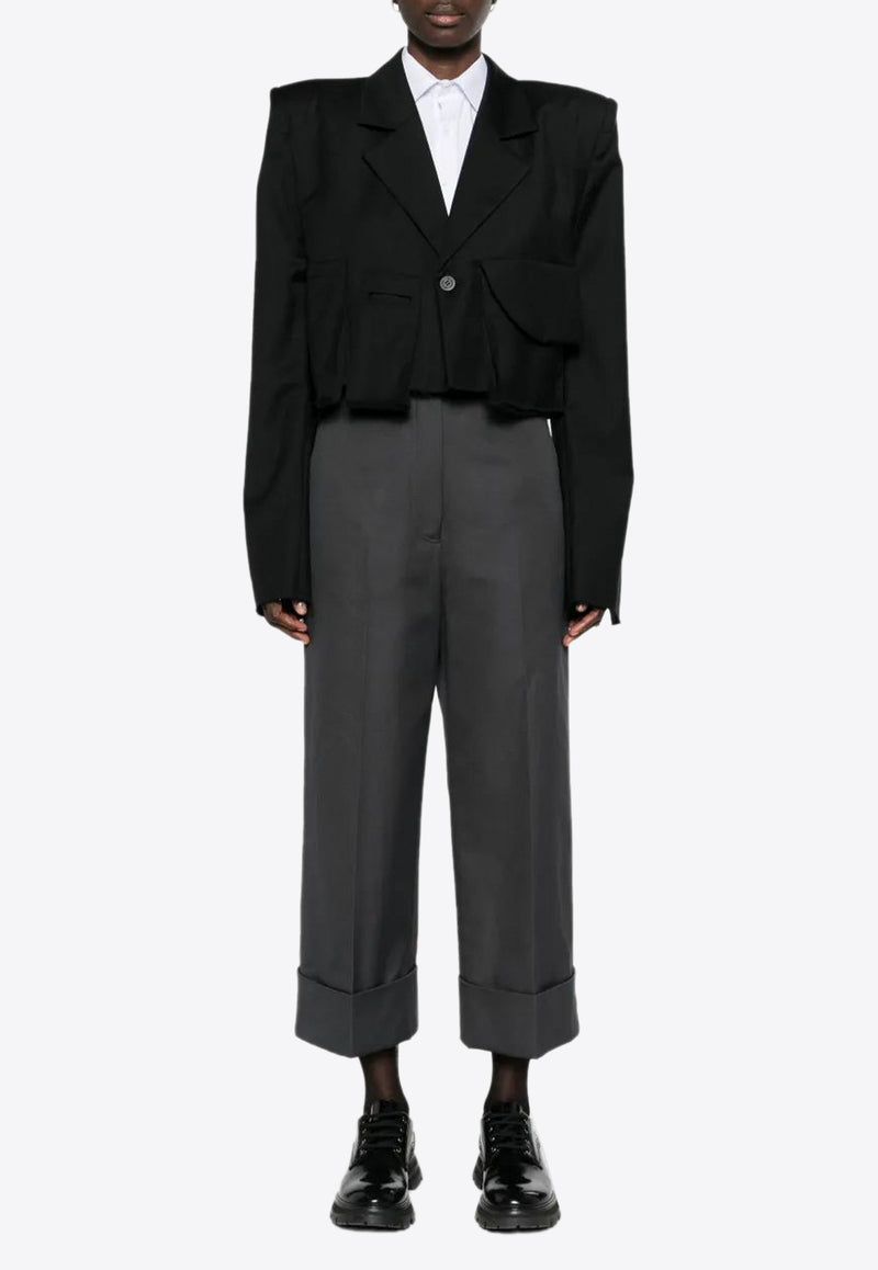 Thom Browne High-Waist Cropped Pants Gray FTC444UF0345_025