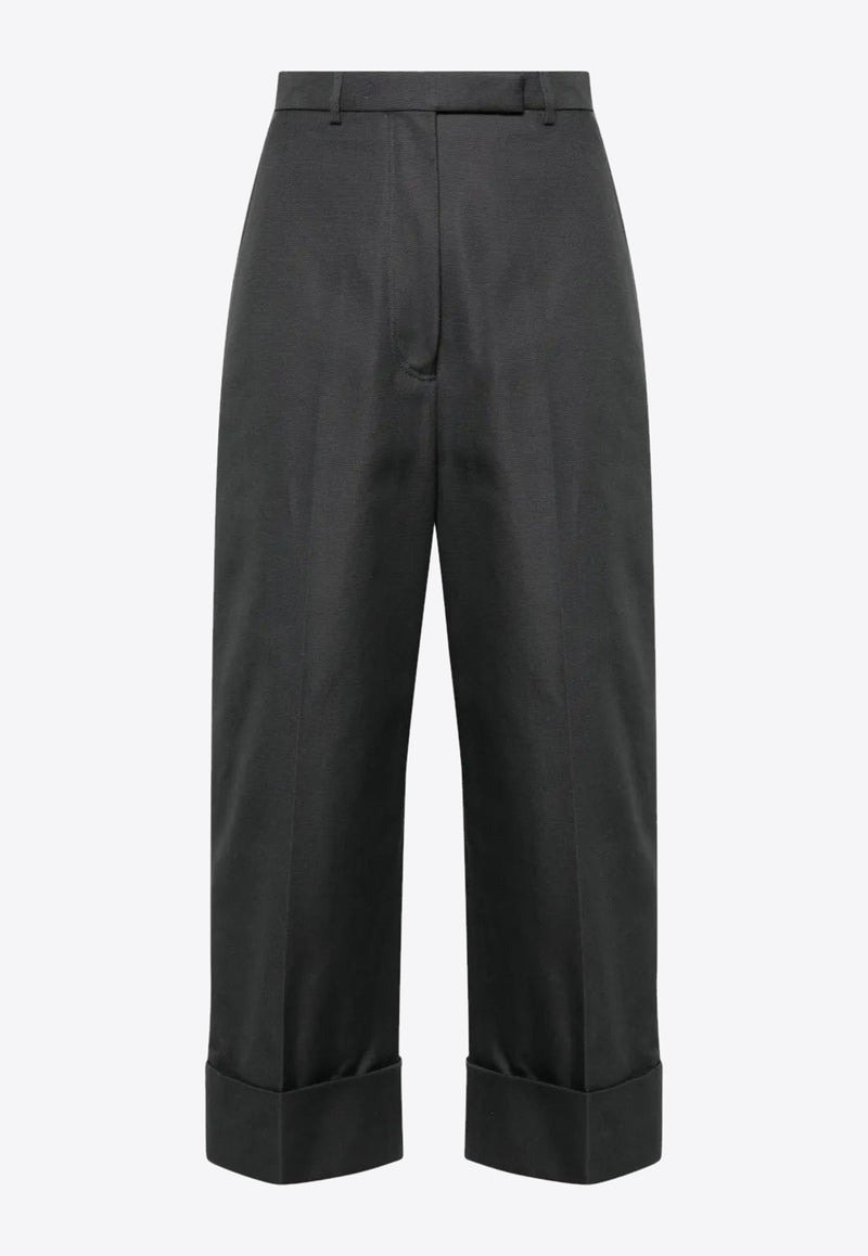 Thom Browne High-Waist Cropped Pants Gray FTC444UF0345_025