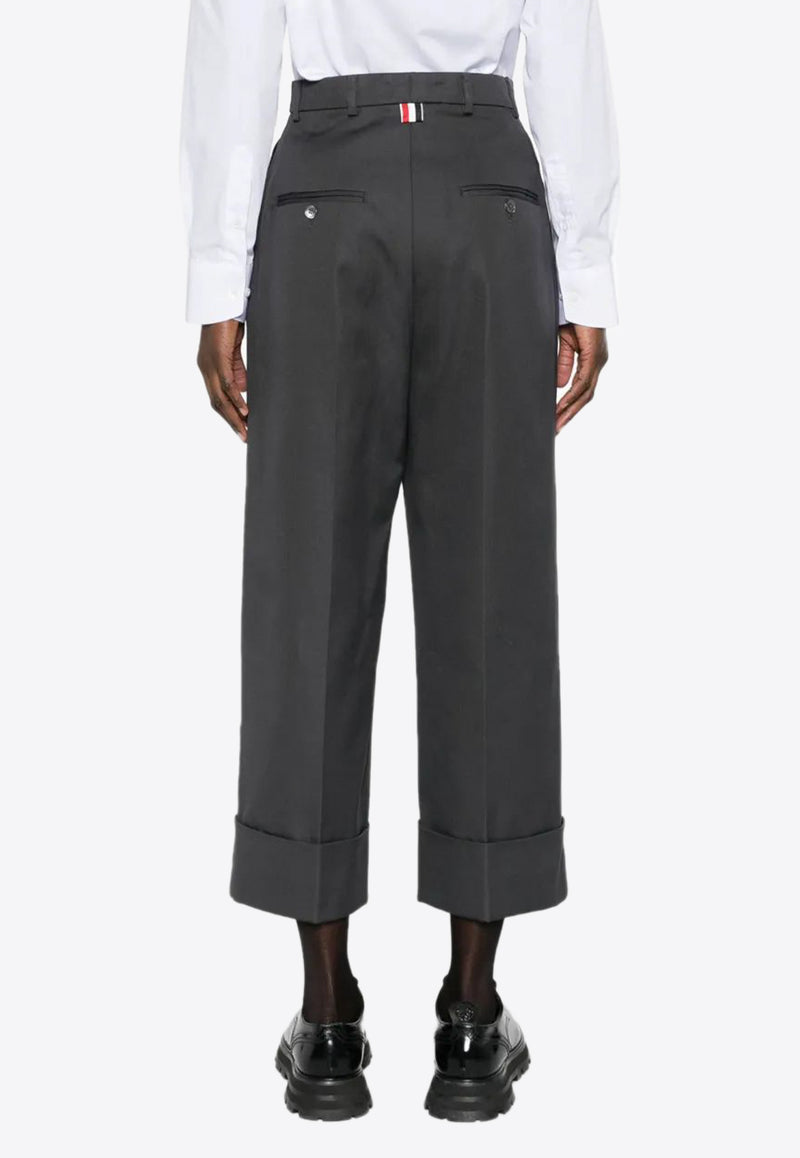 Thom Browne High-Waist Cropped Pants Gray FTC444UF0345_025