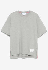 Thom Browne Signature Loopback Oversized T-shirt Gray MJS288A00042_055