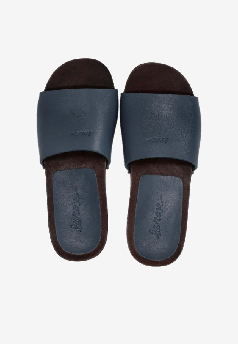 La Rose Studded Leather Clogs Blue 14925850_007