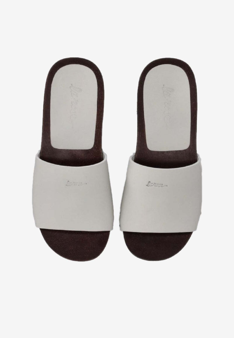 La Rose Studded Leather Clogs White 14925850_100