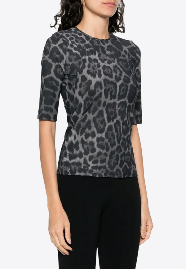 Stella McCartney Leopard Print Top Gray 6J04113SQA08_1230