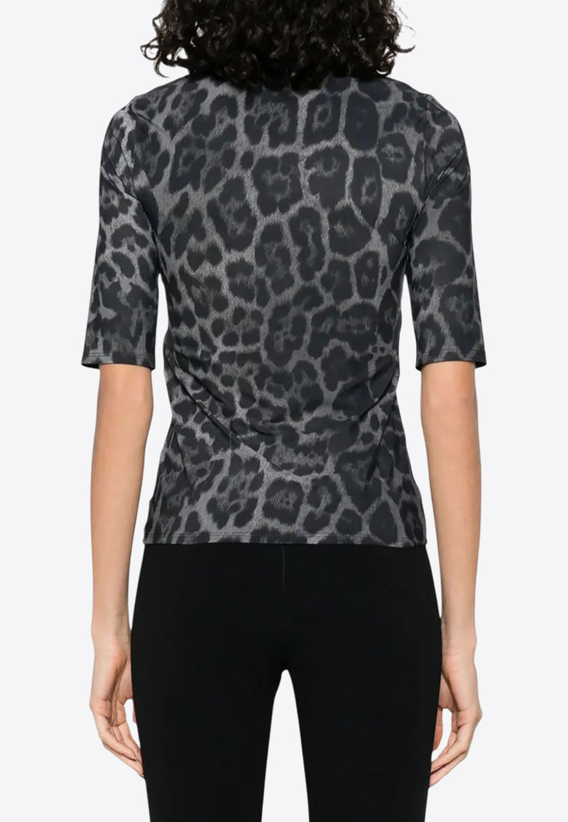 Stella McCartney Leopard Print Top Gray 6J04113SQA08_1230