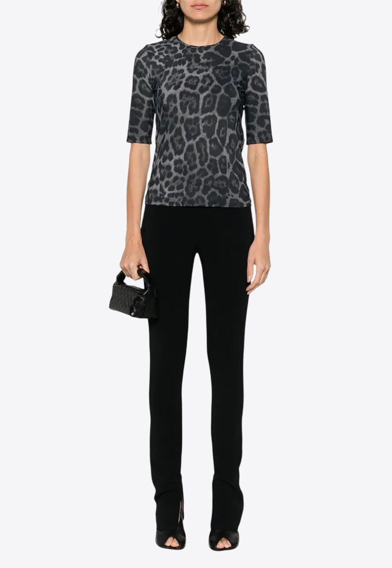 Stella McCartney Leopard Print Top Gray 6J04113SQA08_1230