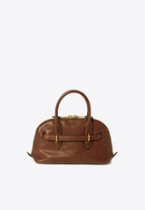 Miu Miu Aventure Nappa Leather Top Handle Bag Brown 5BB169VOOO2BBL_F0316