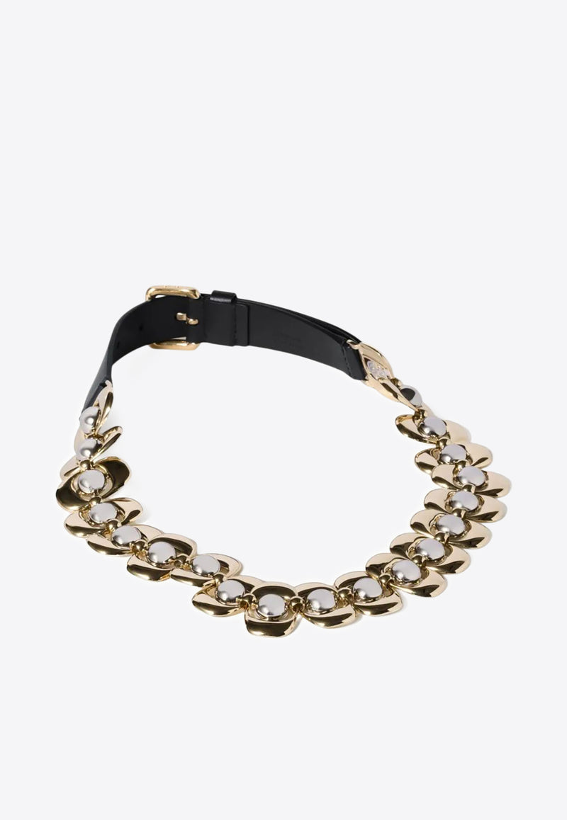 Miu Miu Leather and Metal Thin Belt Black 5CC6802IB7_F0002