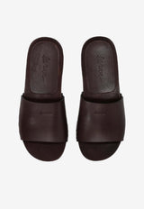 La Rose Studded Leather Clogs Brown 14925850_005