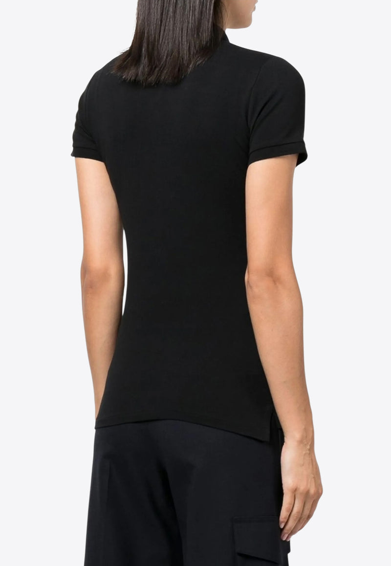 Ralph Lauren Julie Logo-Embroidered Polo T-shirt Black 211870245005_001