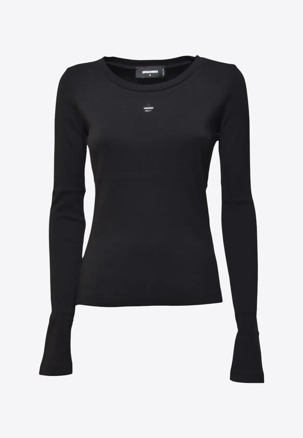 Dsquared2 Logo Print Long-Sleeved T-shirt Black S75GD0428D20021_900