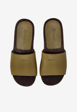 La Rose Studded Leather Clogs Green 14925850_006