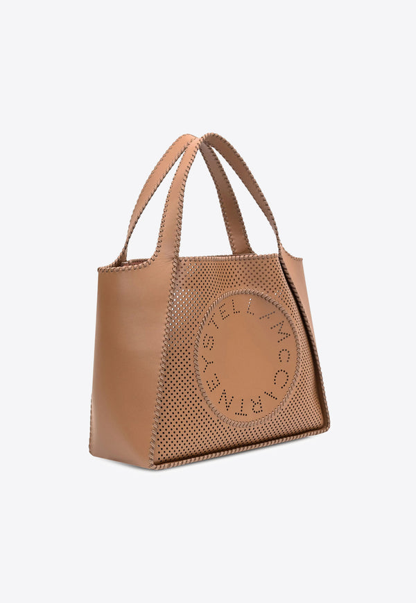 Stella McCartney Perforated Logo Faux Leather Tote Bag  Brown 502793WP0550_2501