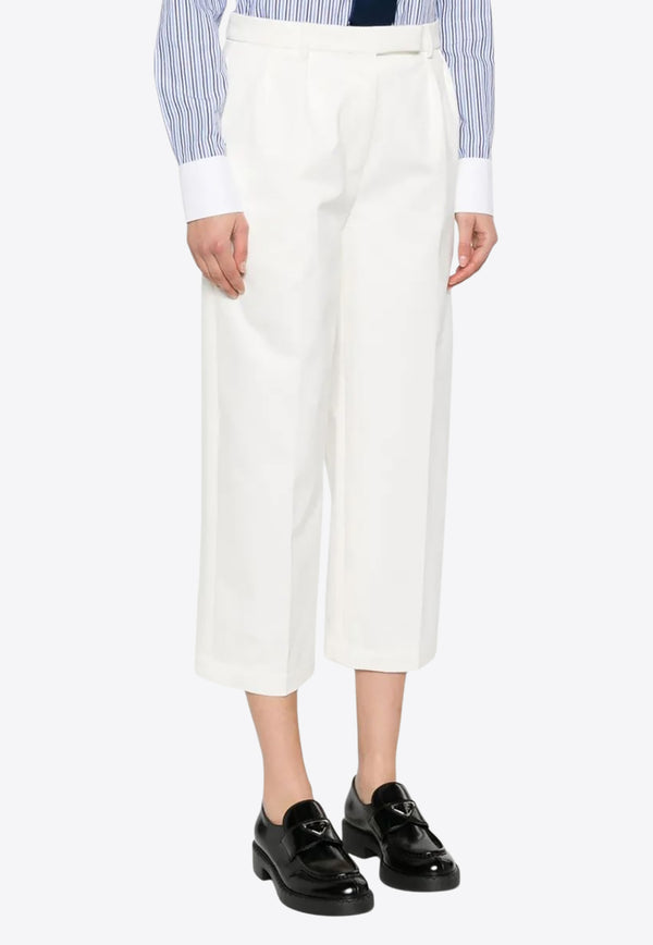 Thom Browne Grosgrain Loop Cropped Pants White FTC482UF0576_100