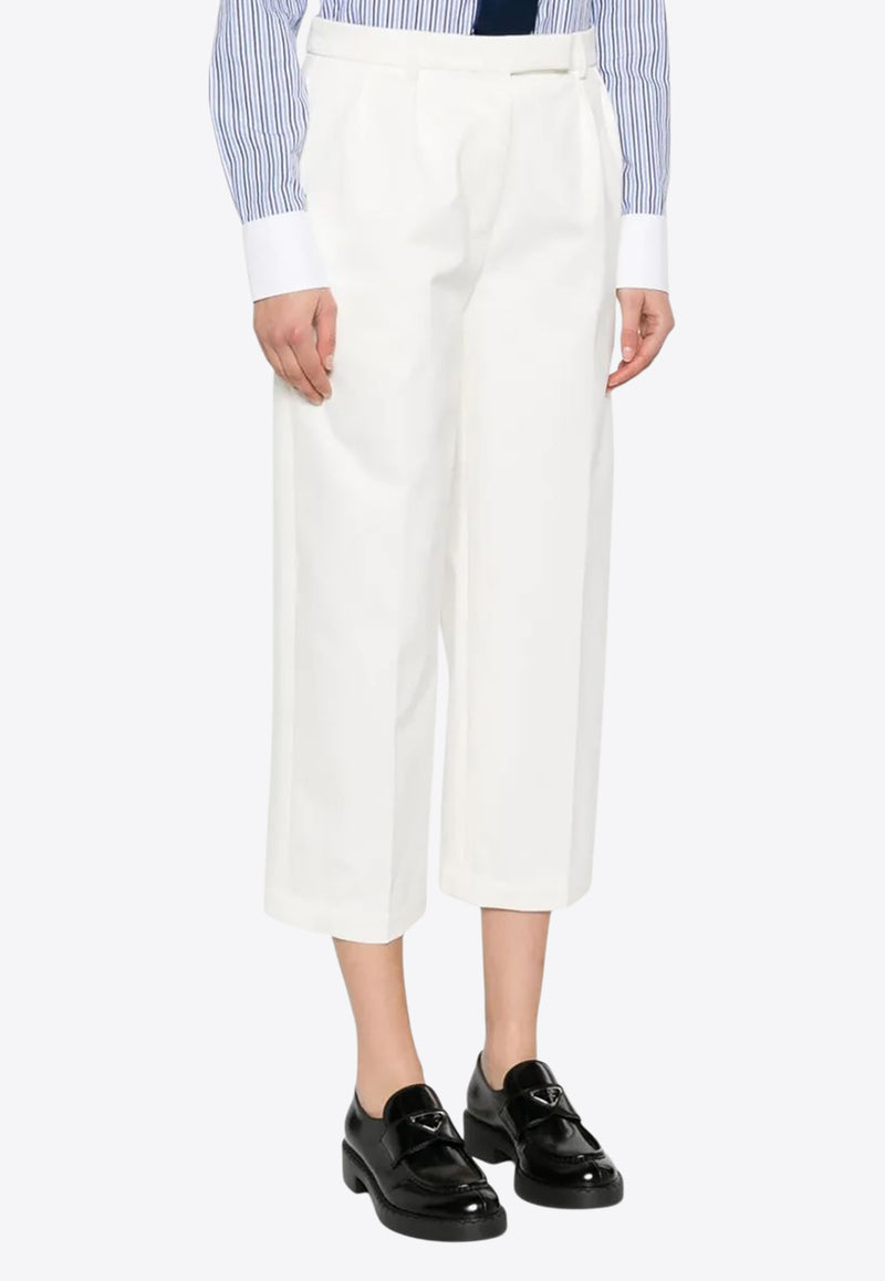 Thom Browne Grosgrain Loop Cropped Pants White FTC482UF0576_100