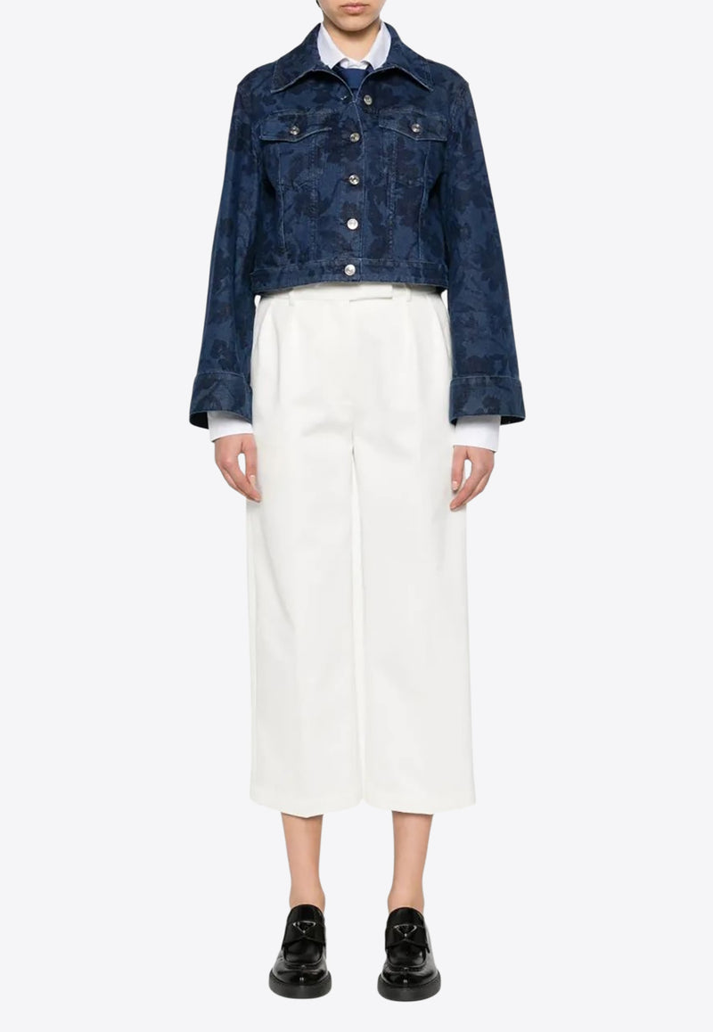 Thom Browne Grosgrain Loop Cropped Pants White FTC482UF0576_100