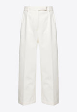 Thom Browne Grosgrain Loop Cropped Pants White FTC482UF0576_100