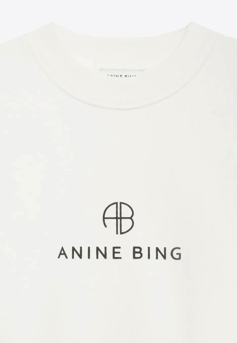 Anine Bing Jaci Monogram Sweatshirt White A0810077_IVY1
