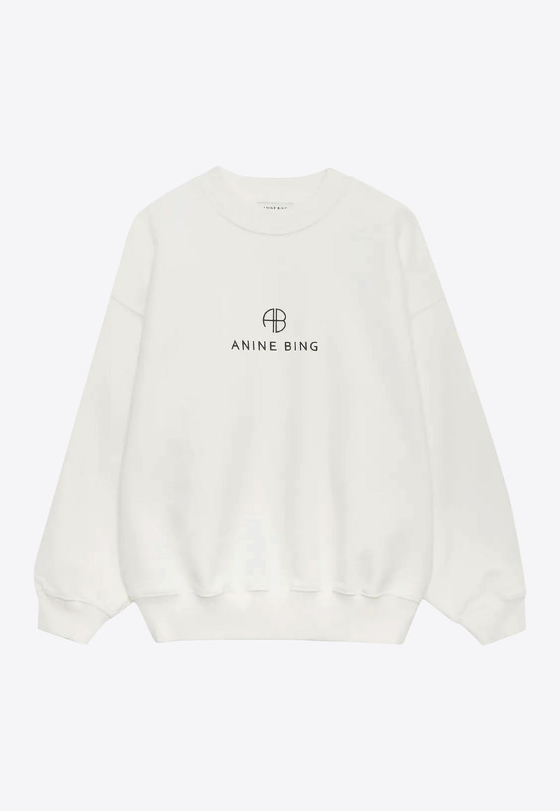 Anine Bing Jaci Monogram Sweatshirt White A0810077_IVY1