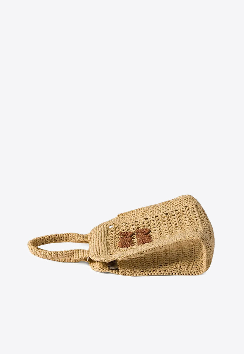 Miu Miu Raffia-Effect Woven Handbag Beige 5BA283VOOOADO1_F0A5T