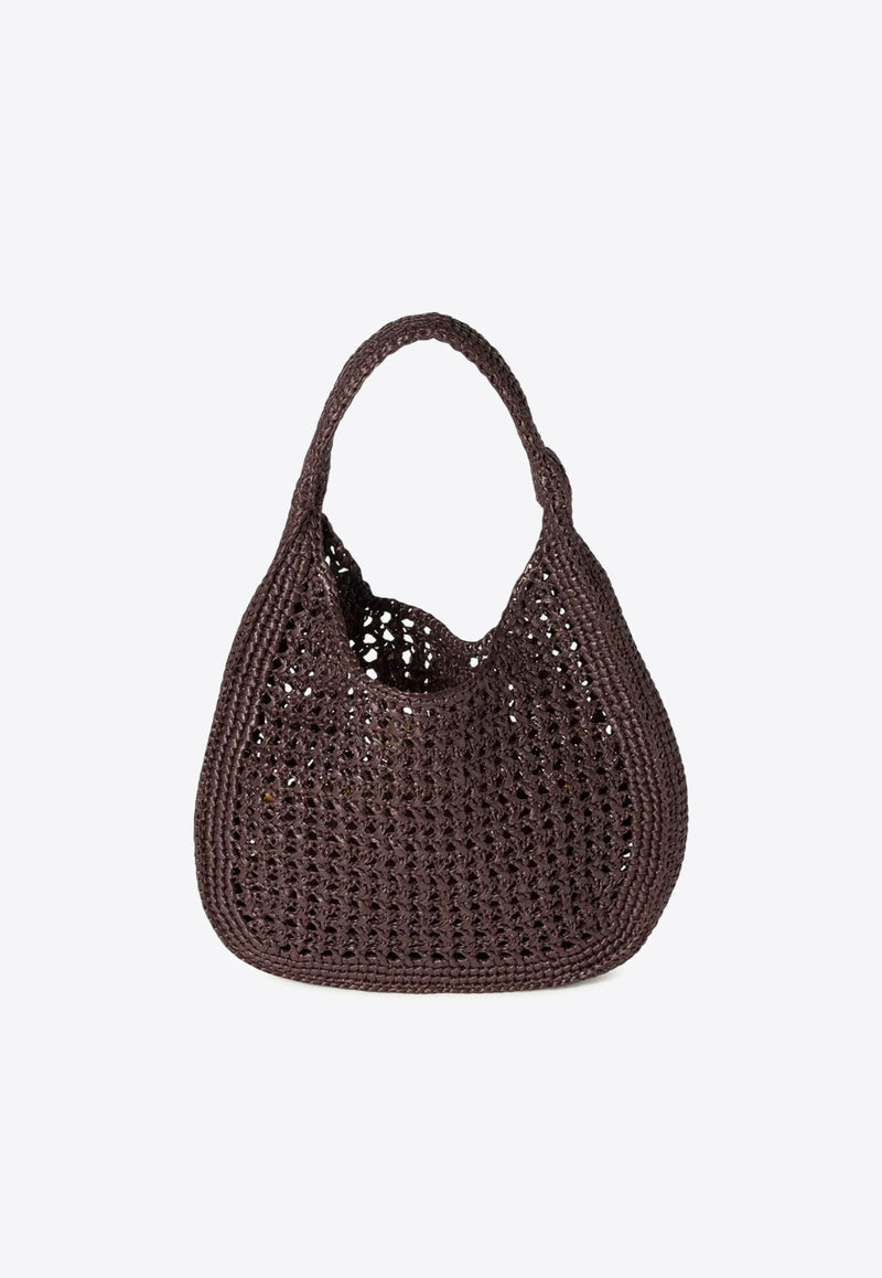 Miu Miu Raffia-Effect Woven Hobo Bag Dark Brown 5BC164VOOOADO1_F0966