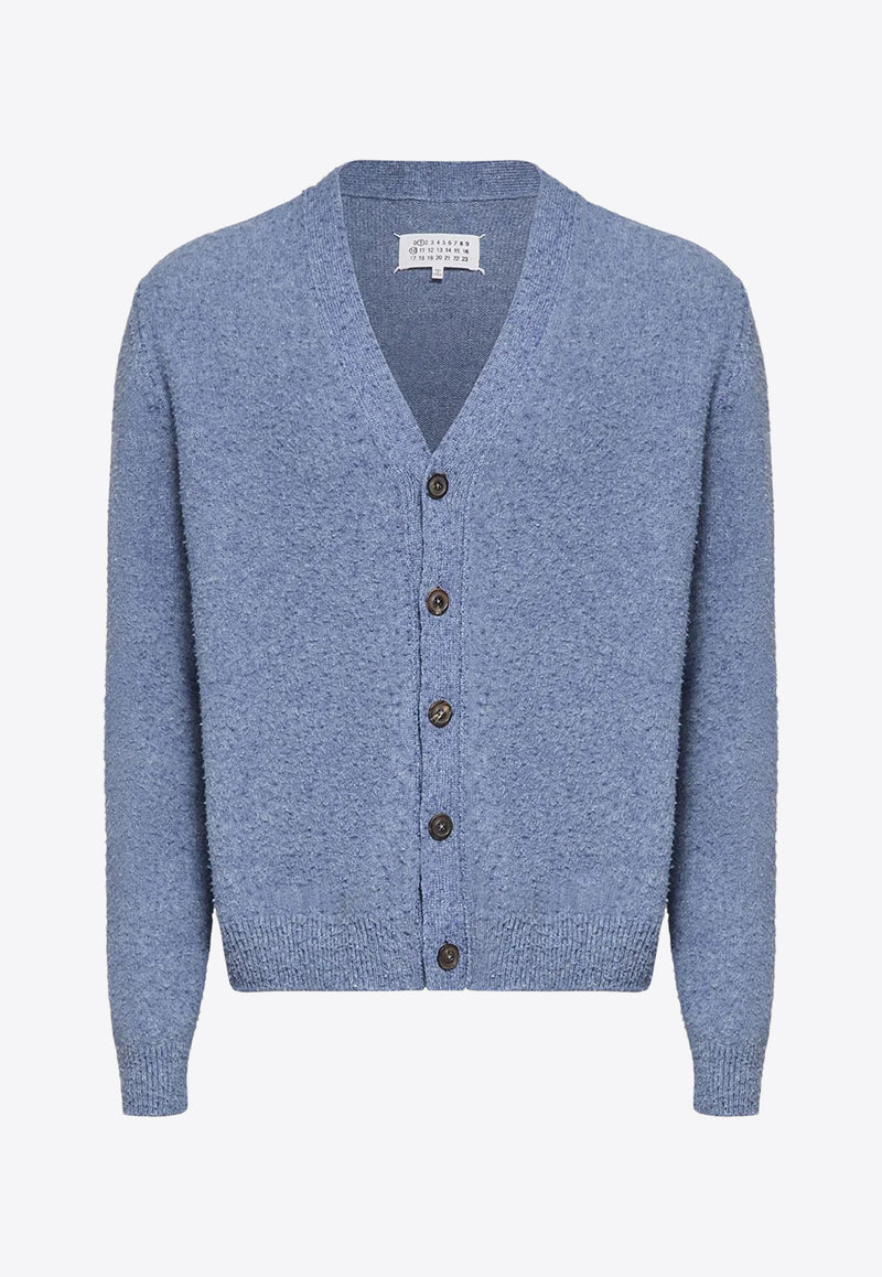 Maison Margiela V-neck Wool Cardigan Blue S50HP0019M13108_490M