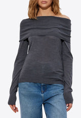 Stella McCartney Off-Shoulder Wool Sweater Gray 6K10403S2598_1267