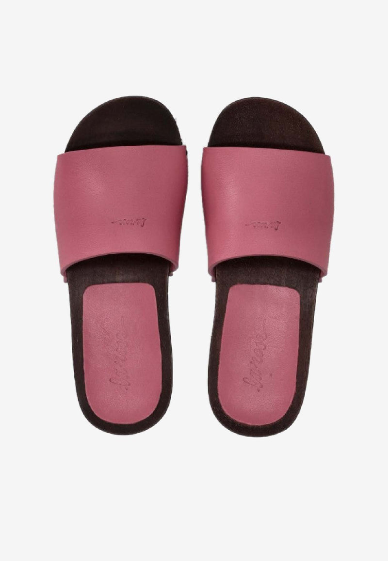 La Rose Studded Leather Clogs Pink 14925850_009