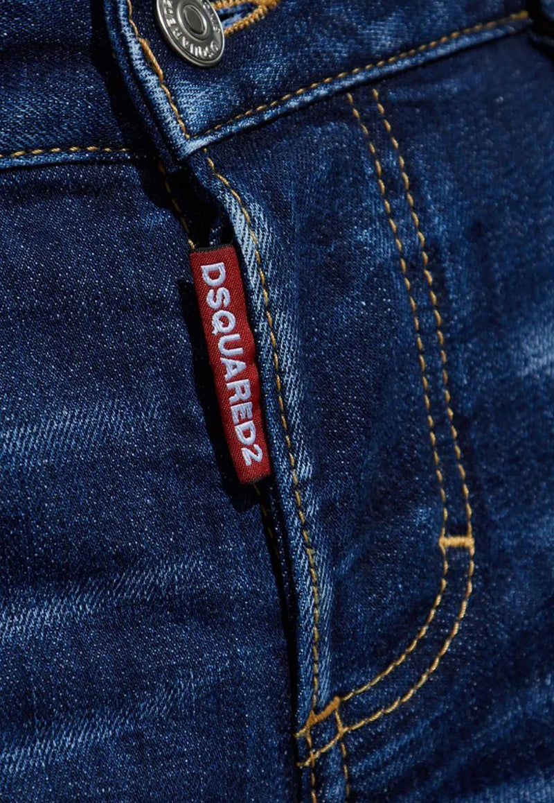 Dsquared2 Jenna Distressed Straight Jeans Navy S75LB1064S30664_470