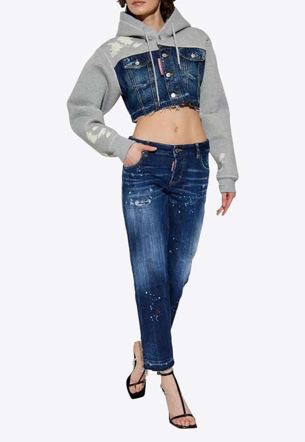 Dsquared2 Jenna Distressed Straight Jeans Navy S75LB1064S30664_470