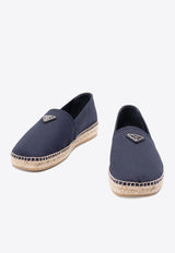 Prada Triangle Logo Canvas Espadrilles Navy 2DE155FG0003LKE_F0124