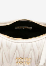 Miu Miu Wander Matelassé Hobo Bag White 5BC125VOOYAN88_F0009