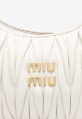 Miu Miu Wander Matelassé Hobo Bag White 5BC125VOOYAN88_F0009