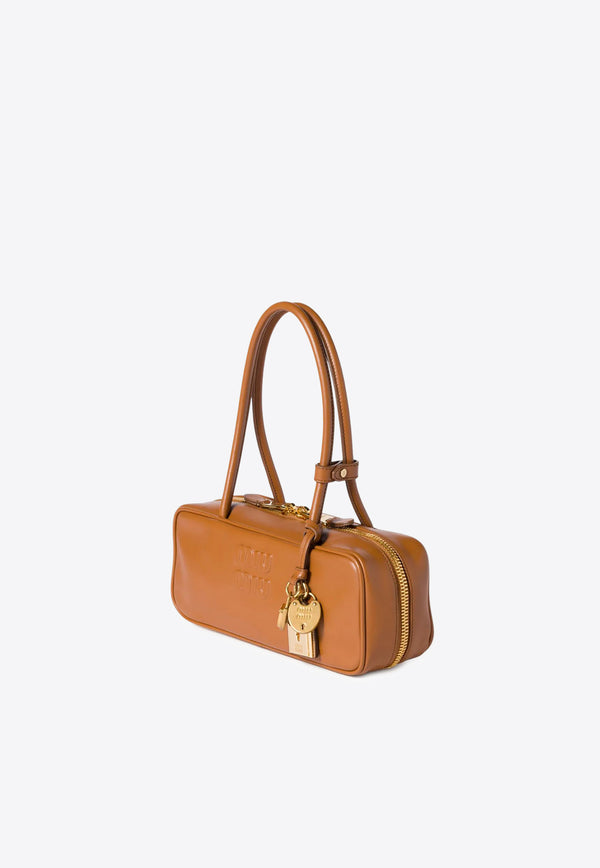 Miu Miu Beau Leather Shoulder Bag Cognac 5BB173VOTM2CRW_F0046