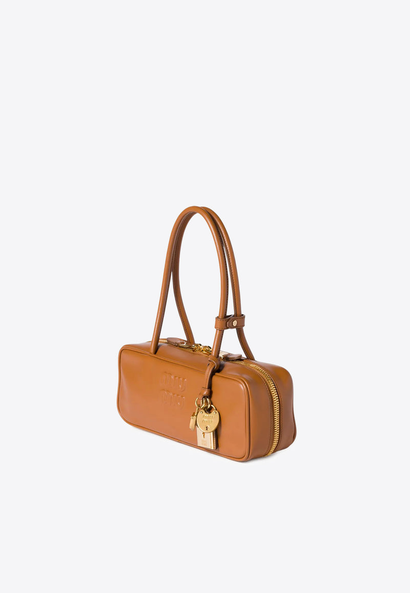 Miu Miu Beau Leather Shoulder Bag Cognac 5BB173VOTM2CRW_F0046